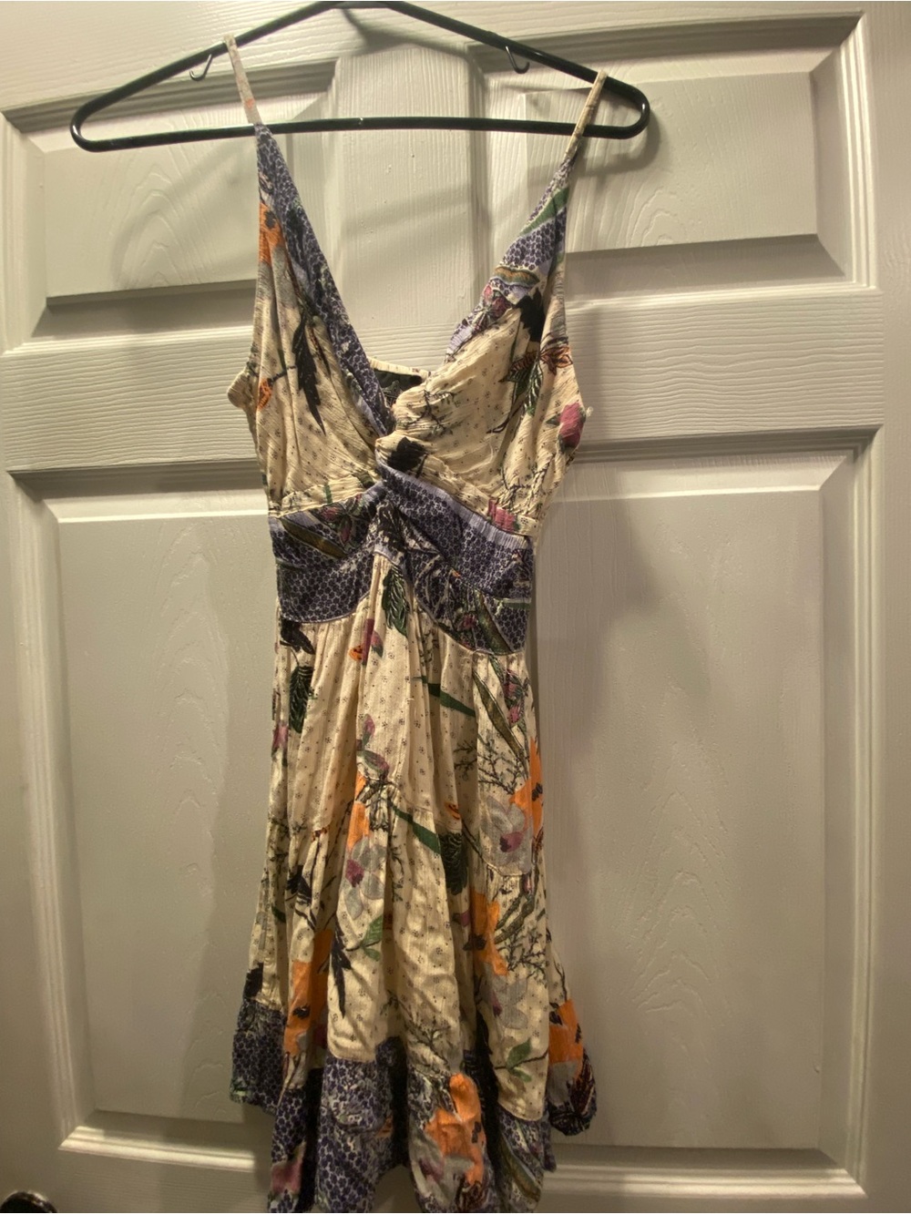 Angie Women’s Cream Floral Sundress with Spaghetti Straps